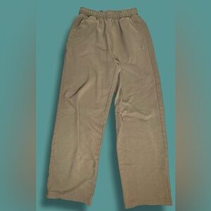 ALO Yoga Jogger Pants Unisex Logo Tan Beige Sweatpants Drawstring small